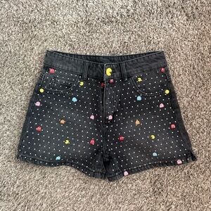 Justice Pac-Man Black Denim Shorts